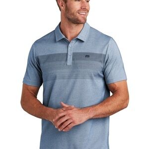 Travis Mathew Coastal Chest Stripe Polo Shirt Sz XL Light Blue Golf Country Club